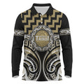Aotearoa Waikato Tainui Personalised Long Sleeve Polo Shirt Maori Iwi Poutama Puhoro Tattoo