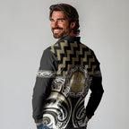 Aotearoa Waikato Tainui Personalised Long Sleeve Polo Shirt Maori Iwi Poutama Puhoro Tattoo