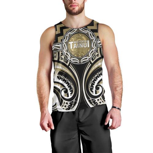 Aotearoa Waikato Tainui Personalised Men Tank Top Maori Iwi Poutama Puhoro Tattoo