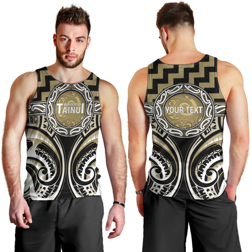 Aotearoa Waikato Tainui Personalised Men Tank Top Maori Iwi Poutama Puhoro Tattoo