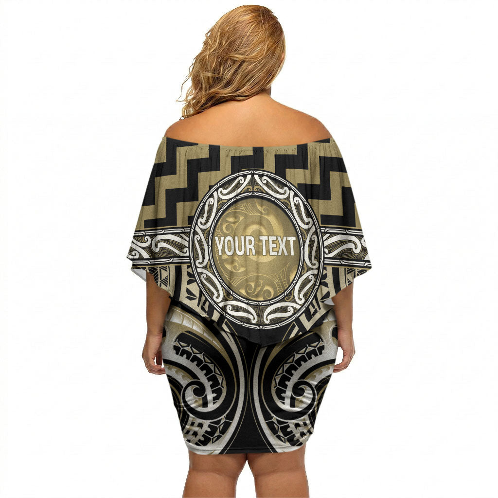 Aotearoa Waikato Tainui Personalised Off Shoulder Short Dress Maori Iwi Poutama Puhoro Tattoo