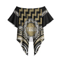 Aotearoa Waikato Tainui Personalised Off Shoulder Wrap Waist Top Maori Iwi Poutama Puhoro Tattoo