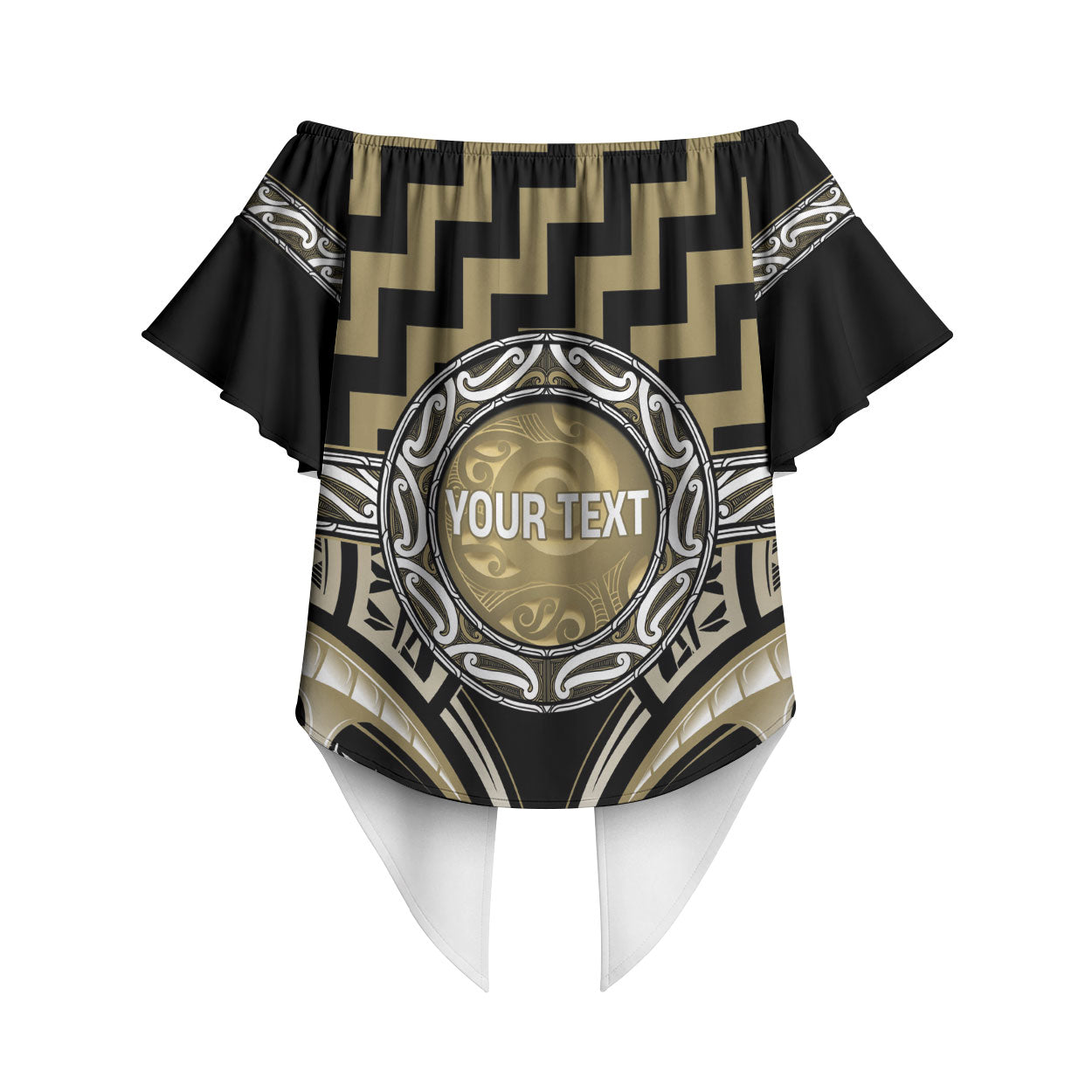 Aotearoa Waikato Tainui Personalised Off Shoulder Wrap Waist Top Maori Iwi Poutama Puhoro Tattoo