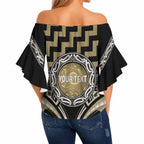 Aotearoa Waikato Tainui Personalised Off Shoulder Wrap Waist Top Maori Iwi Poutama Puhoro Tattoo