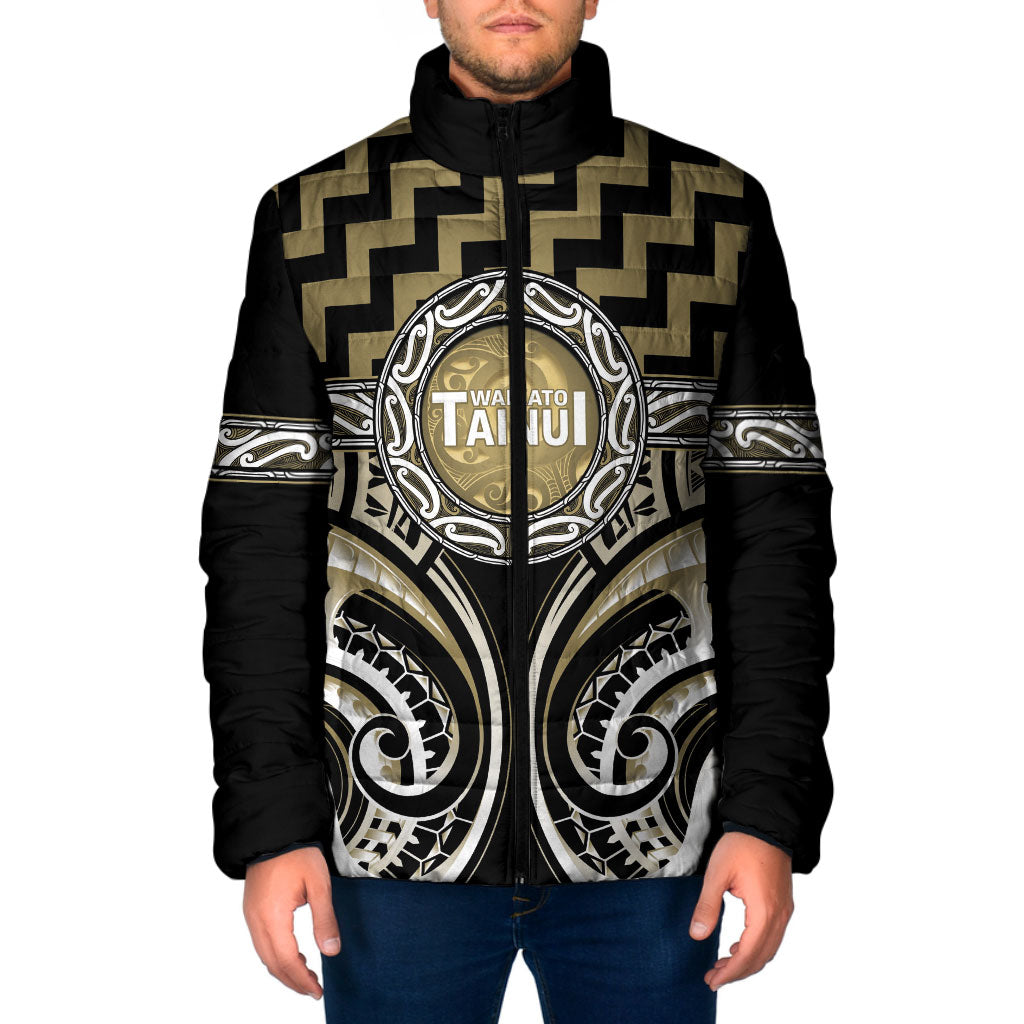 Aotearoa Waikato Tainui Personalised Padded Jacket Maori Iwi Poutama Puhoro Tattoo