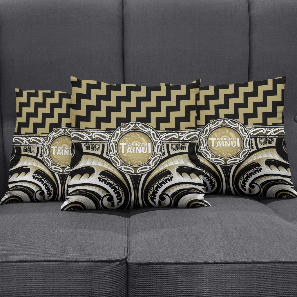 Aotearoa Waikato Tainui Pillow Cover Maori Iwi Poutama Puhoro Tattoo
