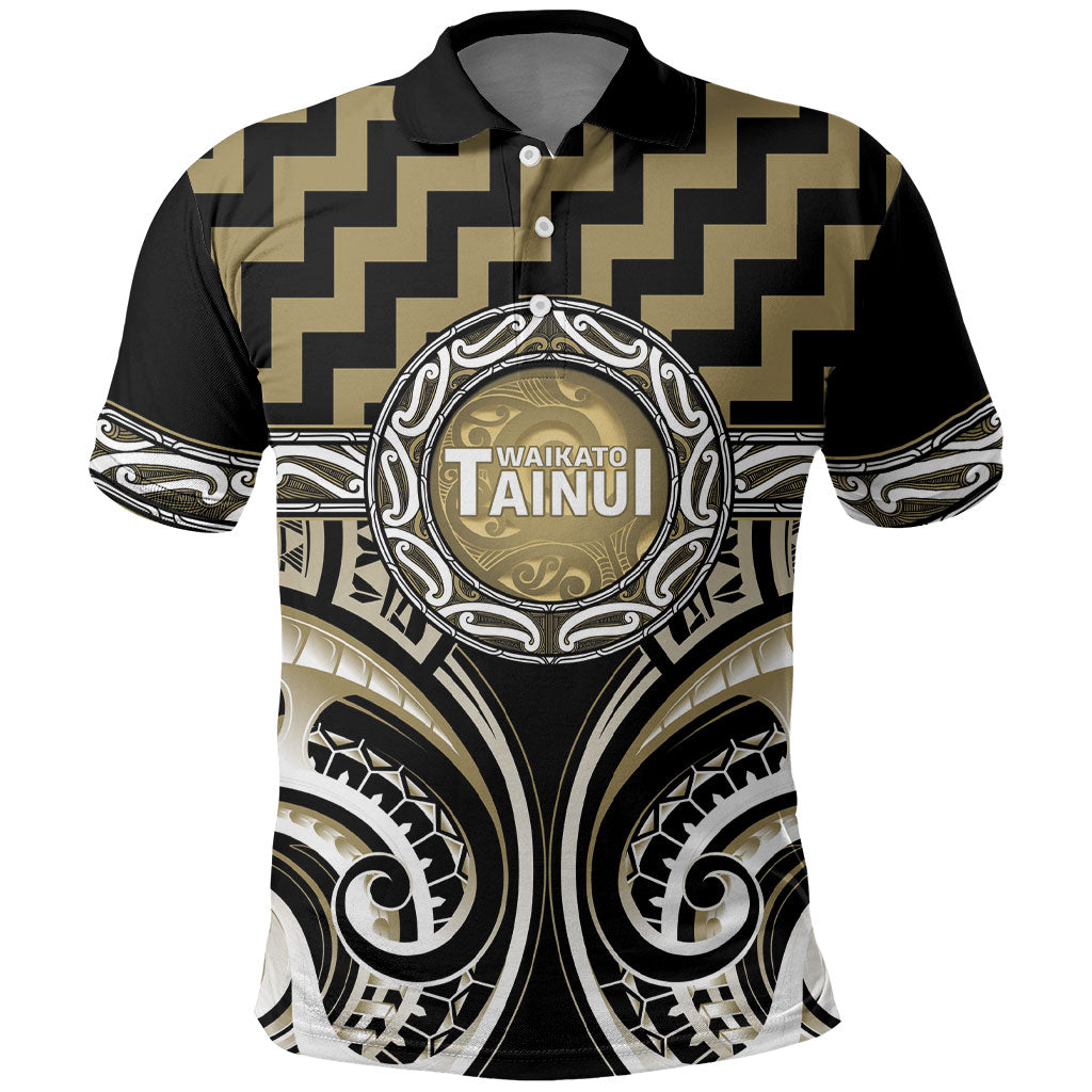 Aotearoa Waikato Tainui Personalised Polo Shirt Maori Iwi Poutama Puhoro Tattoo