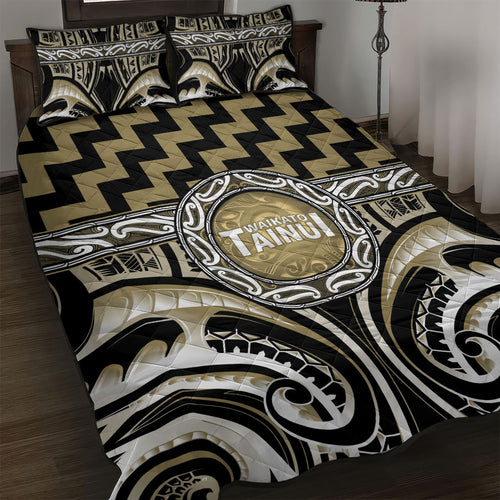 Aotearoa Waikato Tainui Quilt Bed Set Maori Iwi Poutama Puhoro Tattoo