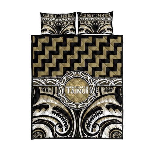 Aotearoa Waikato Tainui Quilt Bed Set Maori Iwi Poutama Puhoro Tattoo