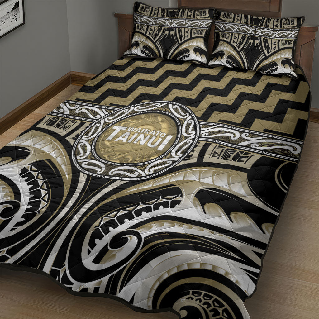 Aotearoa Waikato Tainui Quilt Bed Set Maori Iwi Poutama Puhoro Tattoo