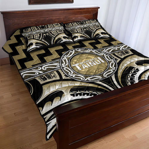 Aotearoa Waikato Tainui Quilt Bed Set Maori Iwi Poutama Puhoro Tattoo