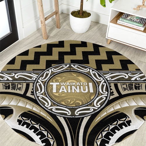 Aotearoa Waikato Tainui Round Carpet Maori Iwi Poutama Puhoro Tattoo