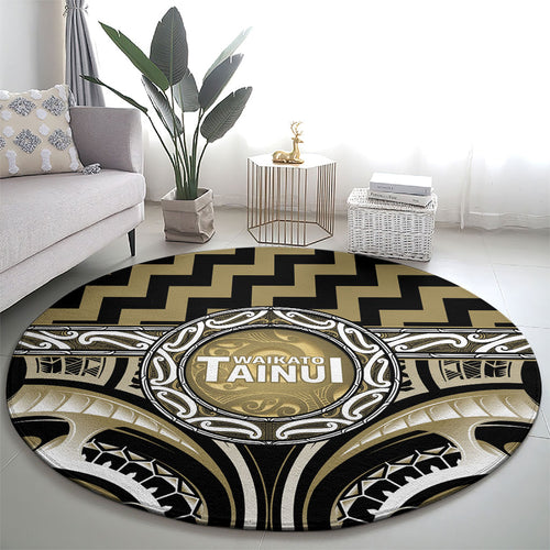 Aotearoa Waikato Tainui Round Carpet Maori Iwi Poutama Puhoro Tattoo