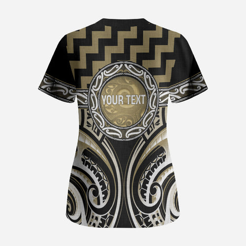 Aotearoa Waikato Tainui Personalised Scrub Top Maori Iwi Poutama Puhoro Tattoo