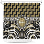Aotearoa Waikato Tainui Shower Curtain Maori Iwi Poutama Puhoro Tattoo