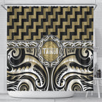 Aotearoa Waikato Tainui Shower Curtain Maori Iwi Poutama Puhoro Tattoo