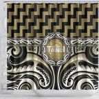 Aotearoa Waikato Tainui Shower Curtain Maori Iwi Poutama Puhoro Tattoo