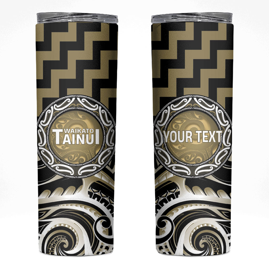 Aotearoa Waikato Tainui Personalised Skinny Tumbler Maori Iwi Poutama Puhoro Tattoo