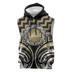 Aotearoa Waikato Tainui Personalised Sleeveless Hoodie Maori Iwi Poutama Puhoro Tattoo
