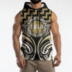 Aotearoa Waikato Tainui Personalised Sleeveless Hoodie Maori Iwi Poutama Puhoro Tattoo