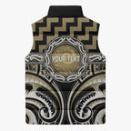 Aotearoa Waikato Tainui Personalised Sleeveless Puffer Jacket Maori Iwi Poutama Puhoro Tattoo