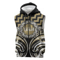 Aotearoa Waikato Tainui Personalised Sleeveless Zip Hoodie Maori Iwi Poutama Puhoro Tattoo