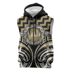 Aotearoa Waikato Tainui Personalised Sleeveless Zip Hoodie Maori Iwi Poutama Puhoro Tattoo