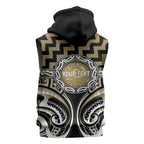 Aotearoa Waikato Tainui Personalised Sleeveless Zip Hoodie Maori Iwi Poutama Puhoro Tattoo