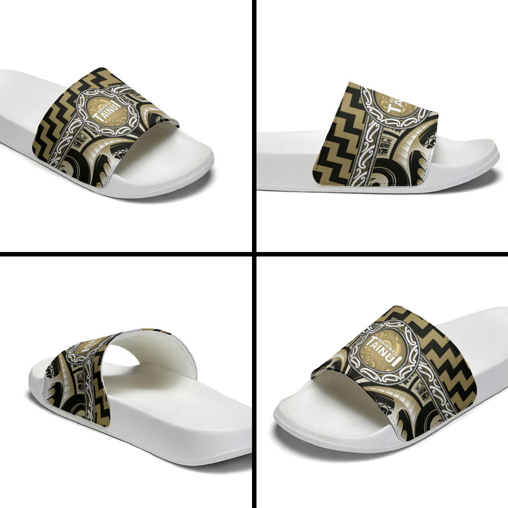 Aotearoa Waikato Tainui Slide Sandals Maori Iwi Poutama Puhoro Tattoo
