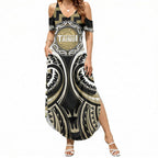 Aotearoa Waikato Tainui Personalised Summer Maxi Dress Maori Iwi Poutama Puhoro Tattoo