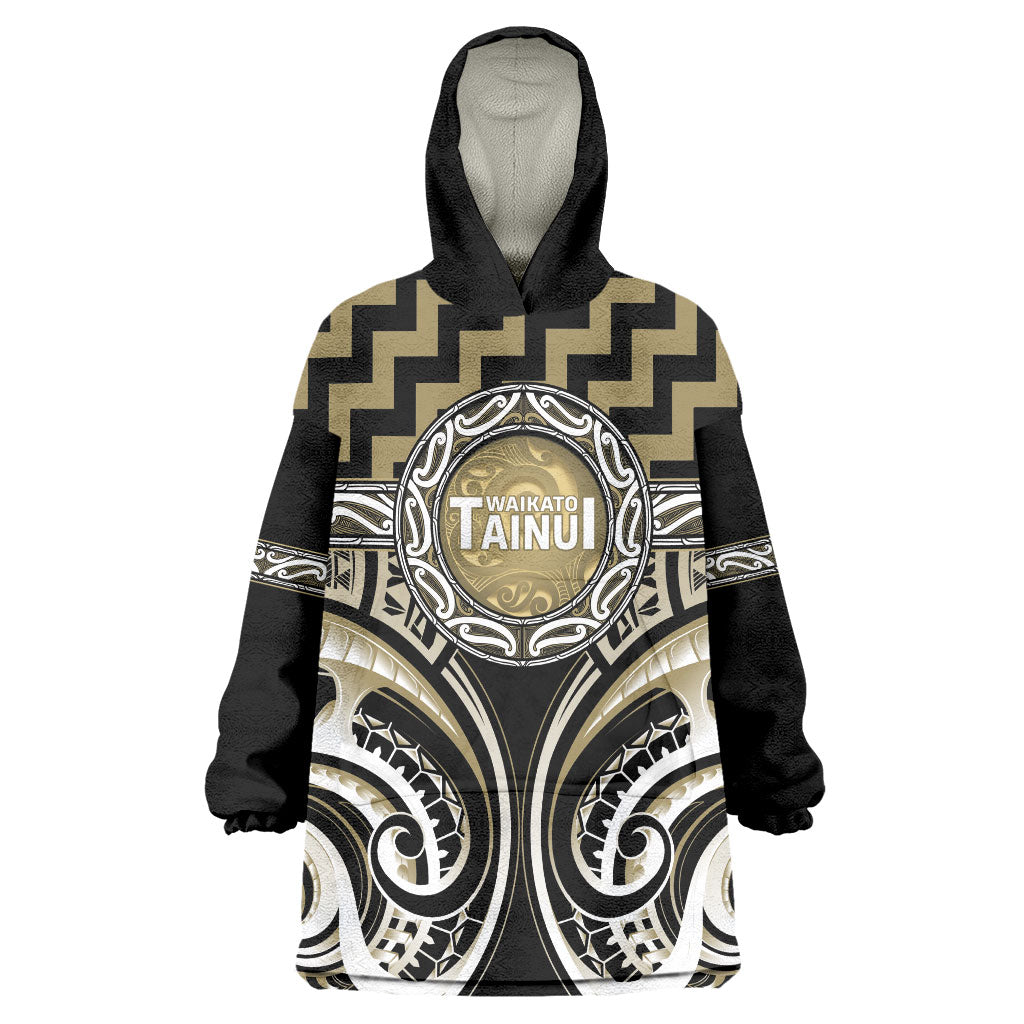 Aotearoa Waikato Tainui Personalised Wearable Blanket Hoodie Maori Iwi Poutama Puhoro Tattoo
