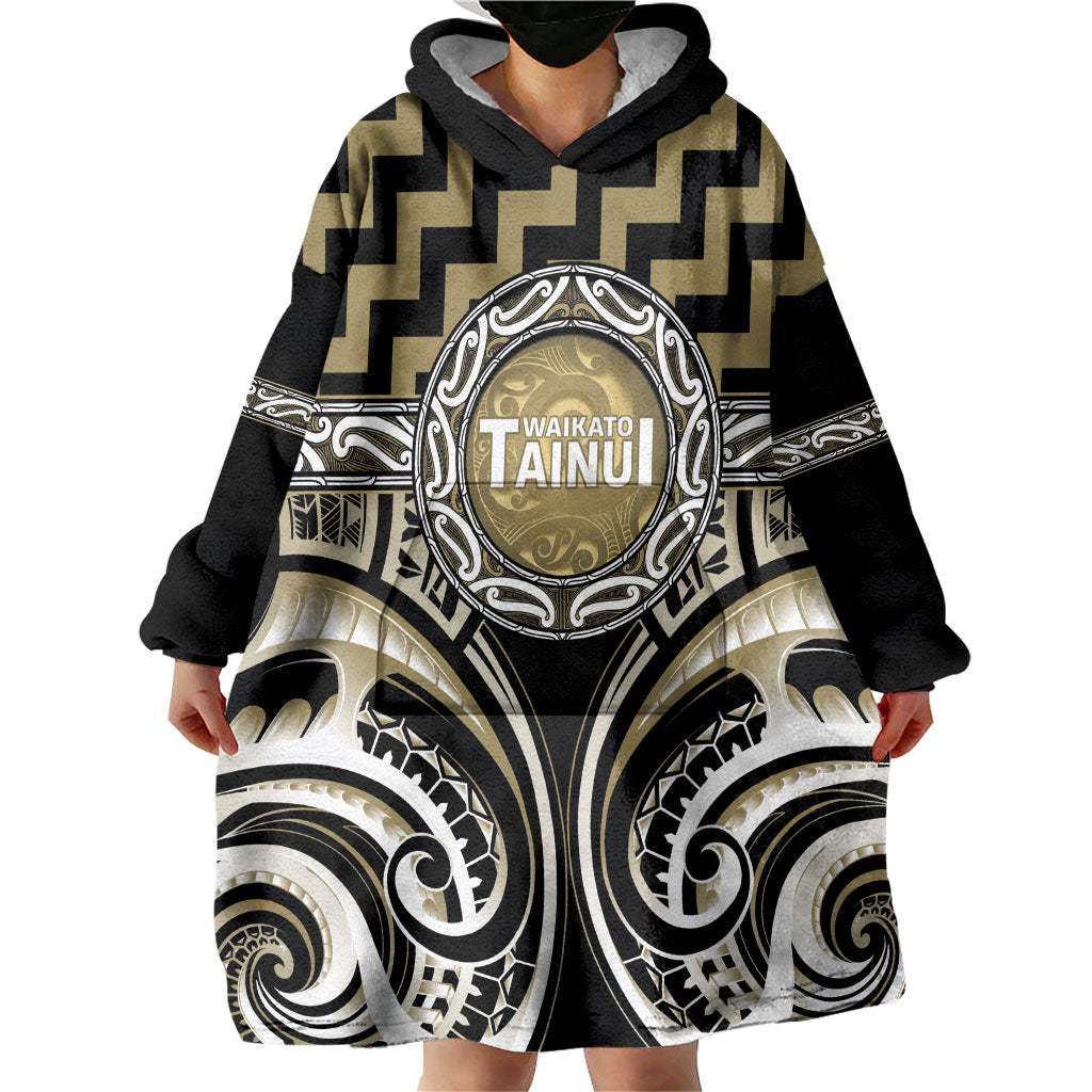 Aotearoa Waikato Tainui Personalised Wearable Blanket Hoodie Maori Iwi Poutama Puhoro Tattoo