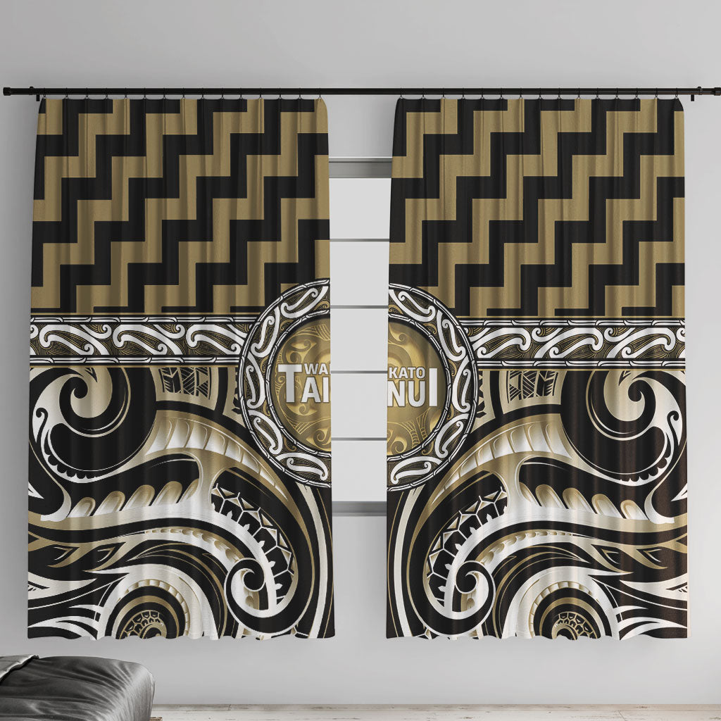 Aotearoa Waikato Tainui Window Curtain Maori Iwi Poutama Puhoro Tattoo