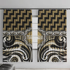 Aotearoa Waikato Tainui Window Curtain Maori Iwi Poutama Puhoro Tattoo