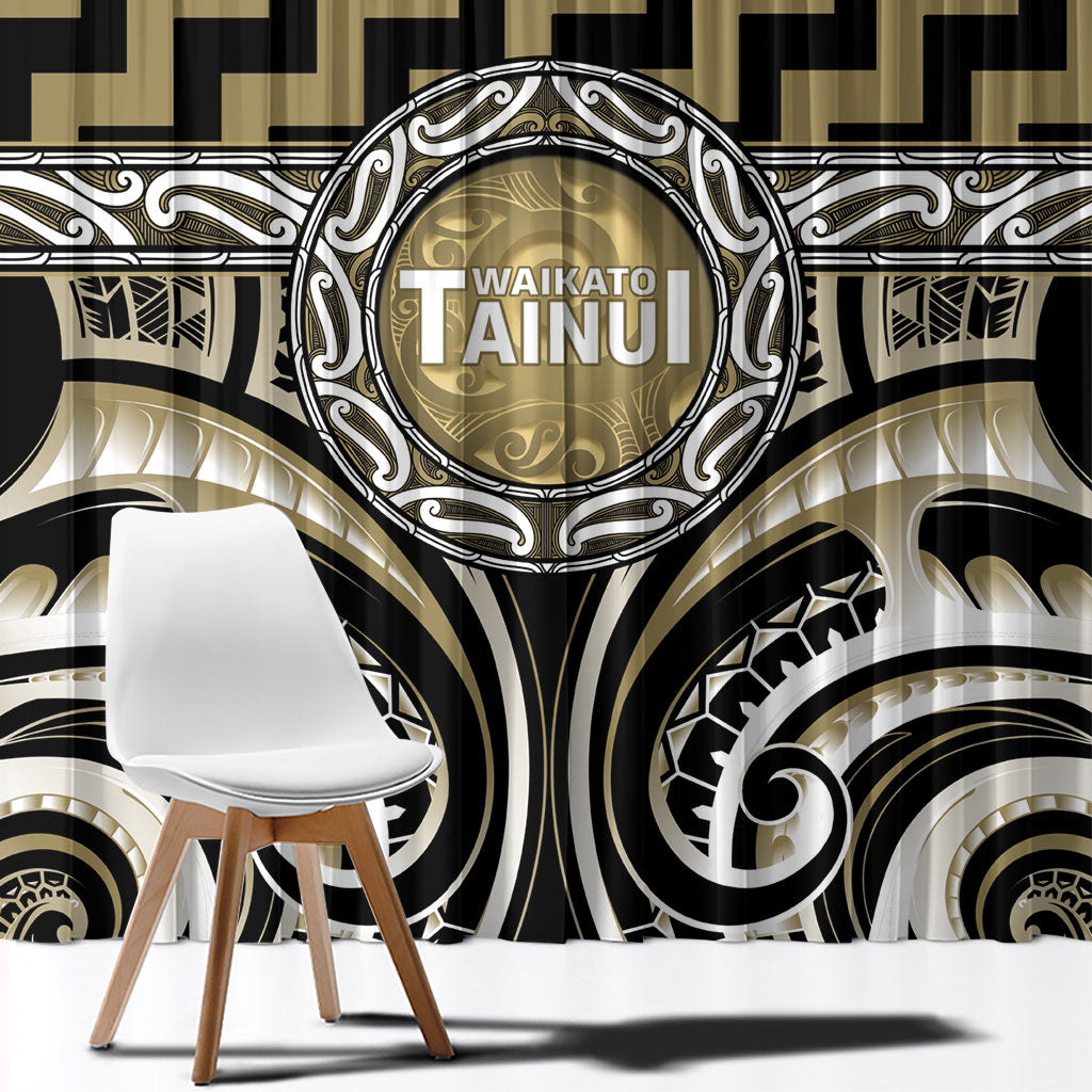 Aotearoa Waikato Tainui Window Curtain Maori Iwi Poutama Puhoro Tattoo