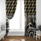 Aotearoa Waikato Tainui Window Curtain Maori Iwi Poutama Puhoro Tattoo