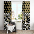 Aotearoa Waikato Tainui Window Curtain Maori Iwi Poutama Puhoro Tattoo