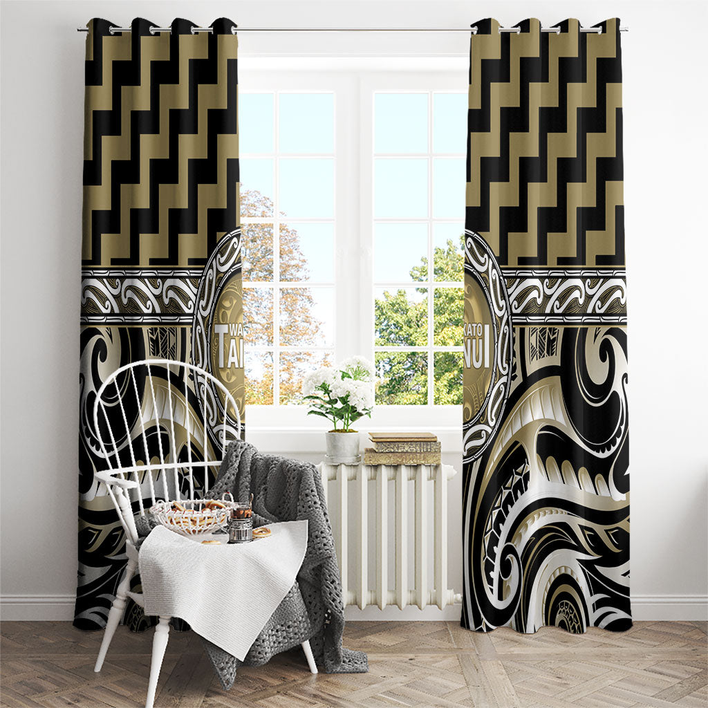 Aotearoa Waikato Tainui Window Curtain Maori Iwi Poutama Puhoro Tattoo