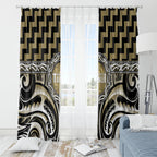 Aotearoa Waikato Tainui Window Curtain Maori Iwi Poutama Puhoro Tattoo