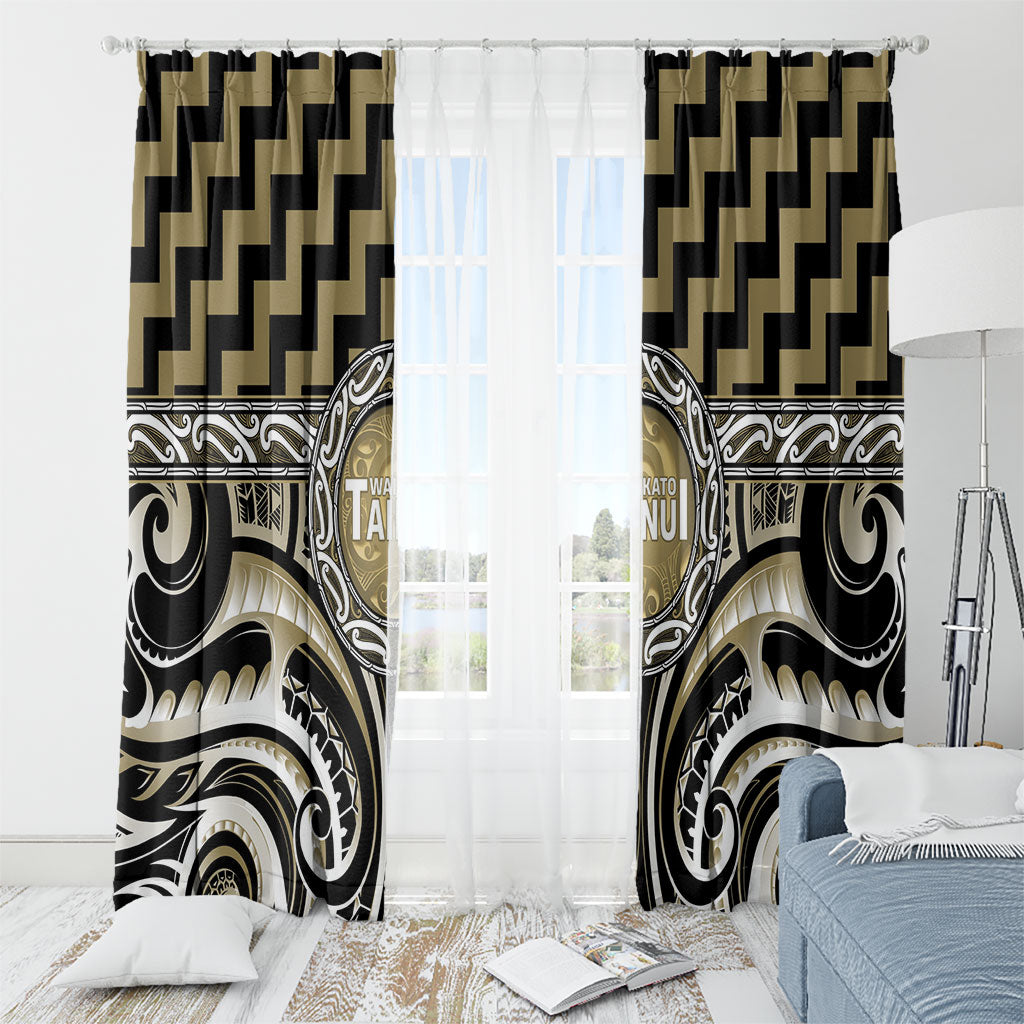 Aotearoa Waikato Tainui Window Curtain Maori Iwi Poutama Puhoro Tattoo