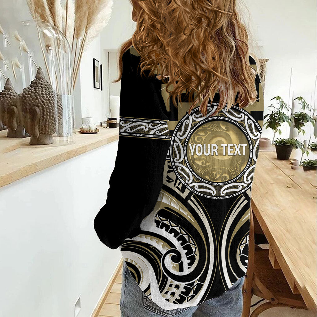Aotearoa Waikato Tainui Personalised Women Casual Shirt Maori Iwi Poutama Puhoro Tattoo