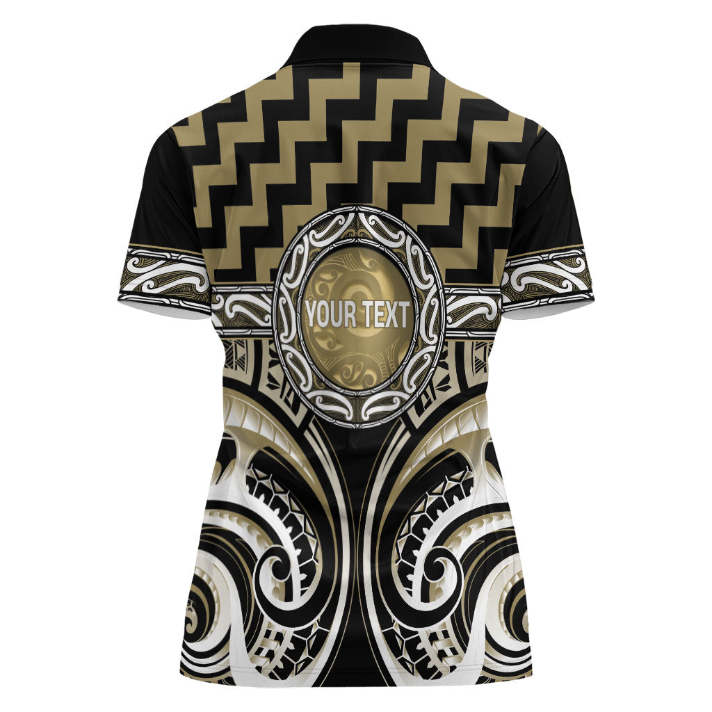 Aotearoa Waikato Tainui Personalised Women Polo Shirt Maori Iwi Poutama Puhoro Tattoo