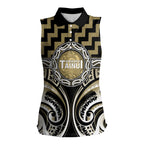 Aotearoa Waikato Tainui Personalised Women Sleeveless Polo Shirt Maori Iwi Poutama Puhoro Tattoo