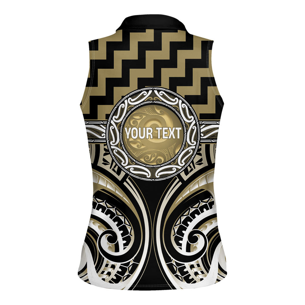 Aotearoa Waikato Tainui Personalised Women Sleeveless Polo Shirt Maori Iwi Poutama Puhoro Tattoo