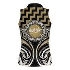Aotearoa Waikato Tainui Personalised Women Sleeveless Polo Shirt Maori Iwi Poutama Puhoro Tattoo