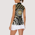Aotearoa Waikato Tainui Personalised Women Sleeveless Polo Shirt Maori Iwi Poutama Puhoro Tattoo