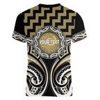 Aotearoa Waikato Tainui Personalised Women V-Neck T-Shirt Maori Iwi Poutama Puhoro Tattoo