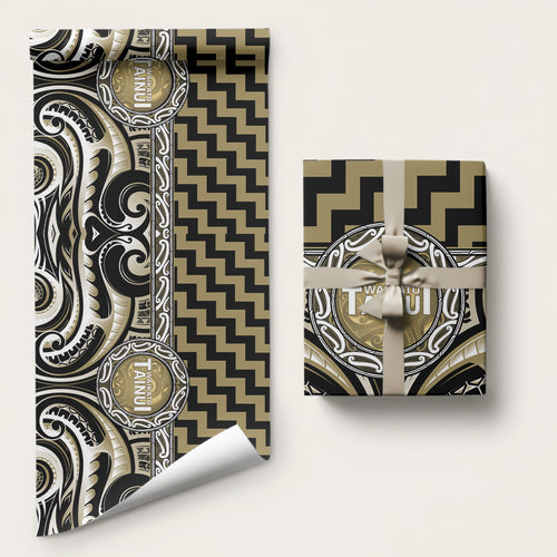 Aotearoa Waikato Tainui Wrapping Paper Maori Iwi Poutama Puhoro Tattoo