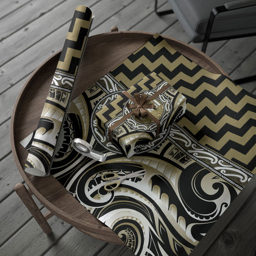 Aotearoa Waikato Tainui Wrapping Paper Maori Iwi Poutama Puhoro Tattoo