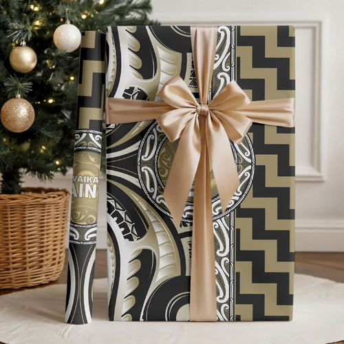 Aotearoa Waikato Tainui Wrapping Paper Maori Iwi Poutama Puhoro Tattoo